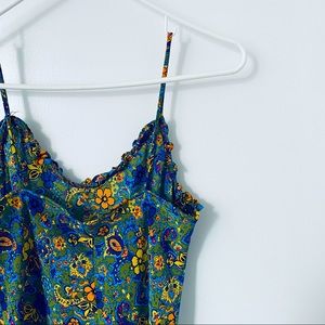 💄 Vintage Floral Spaghetti Strap Dress